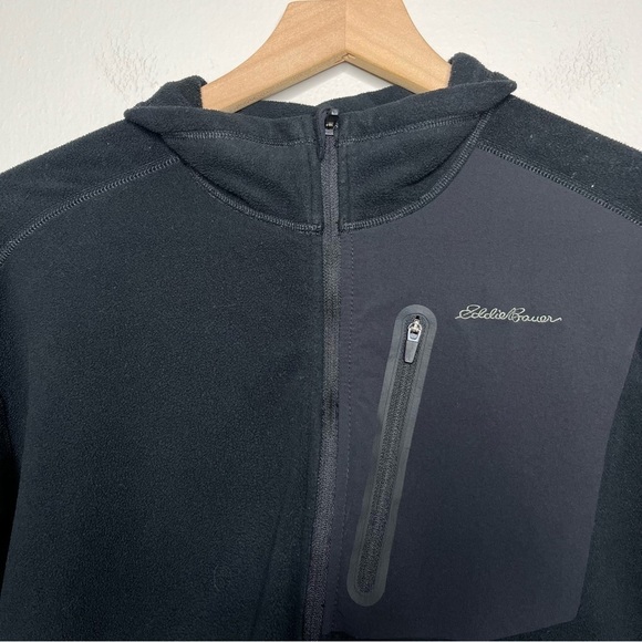 Eddie Bauer Men Cloud Layer Pro 1/4-Zip Pullover Sweater Large Black Zip Pocket - Picture 11 of 13